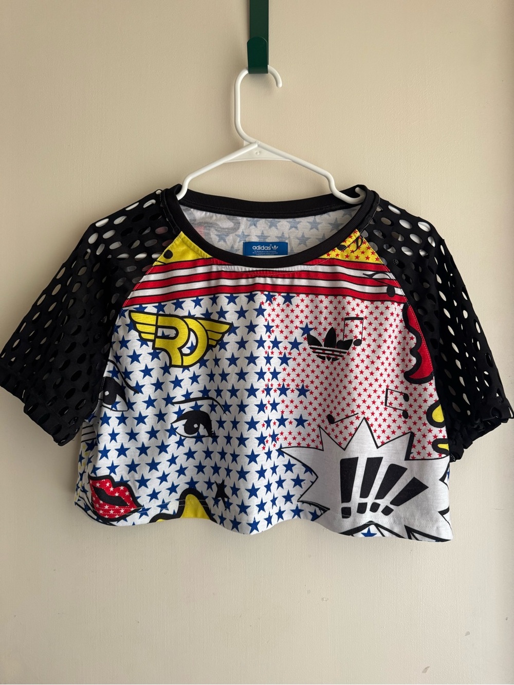 Adidas Originals x Rita Ora Pop-Art Cropped Graphic Tee